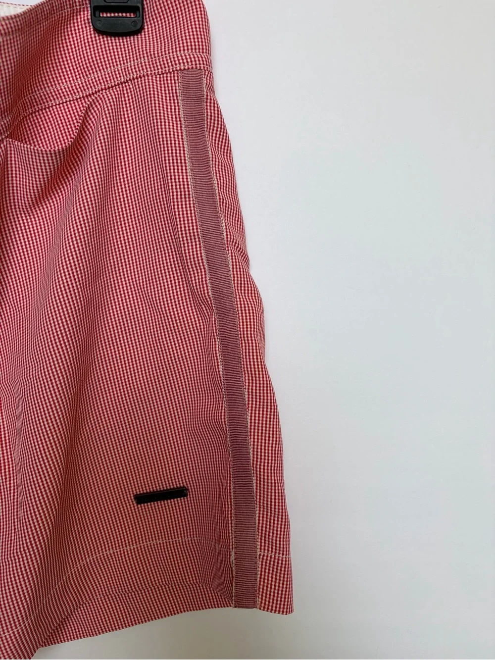 Parke & Ronen Men’s Red Gingham Swim Trunks Shorts Size 28 – USA Made